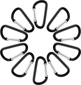 img 2 attached to 🔑 Premium SWATOM Aluminum Carabiner Clip Snap Hook Keyring - Durable Black Carabiners Keychains (10P/20P) - Multiple Sizes Available