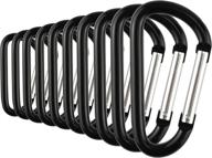 🔑 premium swatom aluminum carabiner clip snap hook keyring - durable black carabiners keychains (10p/20p) - multiple sizes available logo