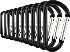 img 4 attached to 🔑 Premium SWATOM Aluminum Carabiner Clip Snap Hook Keyring - Durable Black Carabiners Keychains (10P/20P) - Multiple Sizes Available