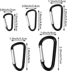 img 3 attached to 🔑 Premium SWATOM Aluminum Carabiner Clip Snap Hook Keyring - Durable Black Carabiners Keychains (10P/20P) - Multiple Sizes Available