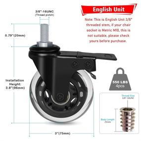 img 3 attached to Hirate Threaded Casters Furniture Workbench Hardware