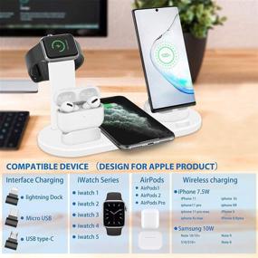 img 3 attached to 🔌 ZHOUBIN 4-in-1 Wireless Charger Stand for Apple Devices - Apple Watch, AirPods, iPhone 8-Xs Max, 11-12Pro