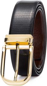 img 4 attached to 👔 Stylish Reversible Leather Buckle Cantaloupe Men's Accessories and Belts: Adjustable and Versatile!