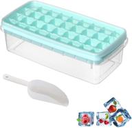 🧊 silicone ice cube tray with lid and storage bin - 36 flexible molds with scoop - easy release ice container for freezer, bpa free - ideal for whiskey, cocktails, beer, coffee, juice logo