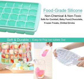 img 1 attached to 🧊 Silicone Ice Cube Tray with Lid and Storage Bin - 36 Flexible Molds with Scoop - Easy Release Ice Container for Freezer, BPA Free - Ideal for Whiskey, Cocktails, Beer, Coffee, Juice