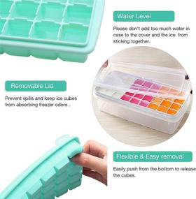 img 3 attached to 🧊 Silicone Ice Cube Tray with Lid and Storage Bin - 36 Flexible Molds with Scoop - Easy Release Ice Container for Freezer, BPA Free - Ideal for Whiskey, Cocktails, Beer, Coffee, Juice