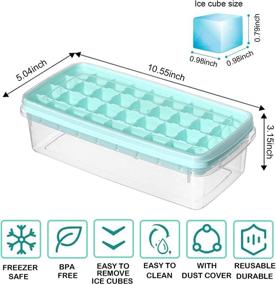 img 2 attached to 🧊 Silicone Ice Cube Tray with Lid and Storage Bin - 36 Flexible Molds with Scoop - Easy Release Ice Container for Freezer, BPA Free - Ideal for Whiskey, Cocktails, Beer, Coffee, Juice