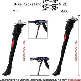 img 3 attached to 🚲 Yeipower Adjustable Center Kickstand for Kids & Adults - Fits 16-26 Inch Bicycles: Mountain Bike, Road Bike, Trek Bike