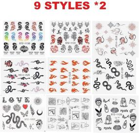 img 3 attached to 🐉 Dragon Nail Art Stickers Decals: 18 Sheets of Self-Adhesive Patterns for DIY Acrylic Nail Art with Snake, Flame, and More Designs