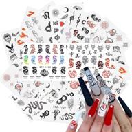 🐉 dragon nail art stickers decals: 18 sheets of self-adhesive patterns for diy acrylic nail art with snake, flame, and more designs logo