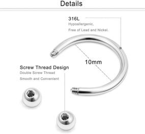 img 2 attached to Dyknasz Surgical Horseshoe Piercing Cartilage