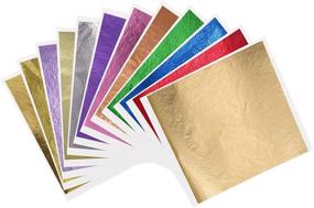 img 4 attached to 🎨 KINNO 12 Colors Imitation Gold Foil Sheets - 600 Pieces for Arts & Crafts, Gilding, Furniture, Nails, Paintings, Slime, and DIY Projects