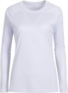 women's plus size moisture wicking upf 50 long sleeve crew neck athletic tee shirt for running — slim fit logo