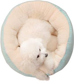 img 3 attached to Suede Round Dog Bed with Bolster, Hardy Buddy Cat Bed and Pet Sofa with Non-Slip Bottom