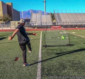 img 3 attached to 🏀 PowerNet Dual-Use Angled Multi-Sport Rebounder Training Net - Perfect for Soccer, Lacrosse, Baseball, Softball - Portable, with Dual Practice Surfaces for Volley and Rollback Practice