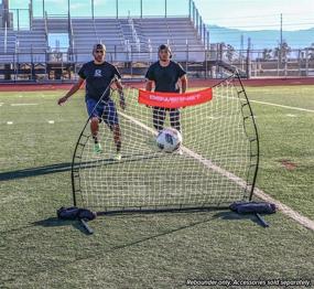 img 1 attached to 🏀 PowerNet Dual-Use Angled Multi-Sport Rebounder Training Net - Perfect for Soccer, Lacrosse, Baseball, Softball - Portable, with Dual Practice Surfaces for Volley and Rollback Practice