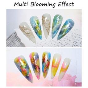 img 2 attached to 💅 Гель-лак для ногтей MIZHSE Blooming - 12-цветная мраморная краска для ногтей, Магическая акварель для ногтей Нейтрально-розово-голубая фиолетовая Гелиос для маникюра Лак для ногтей, Цветочный дизайн - Арт-лак