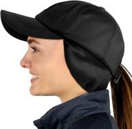 womens winter baseball cap with earflaps: warm, waterproof hat for outdoor adventure - mens adjustable cap logo