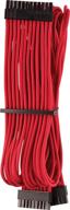 enhance your pc build with the corsair premium individually sleeved atx 24-pin cable type 4 gen 4 – red, specifically designed for corsair psus logo