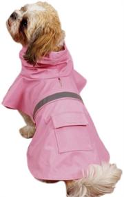 img 1 attached to OCSOSO Pet Dog Slicker Raincoat Gear Brite Rain 🐶 Jackets: Hooded Rain Protection with Reflective Band for Dogs and Cats