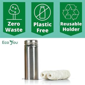 img 2 attached to EcoYou Natural Silk Dental Floss: Refillable Metal Container & 2 Refills, Mint & Candelilla Wax – Organic, Biodegradable Solution