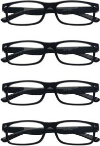 img 2 attached to Spring Hinges Rectangular Reading Glasses 4-Pack for Men and Women - Outray