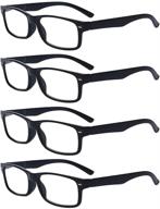 spring hinges rectangular reading glasses 4-pack for men and women - outray logo