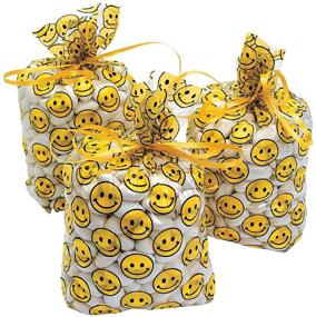 img 1 attached to Party Supplies - Fun Express Smile Face Cellophane Bags (12 pack) - Ideal for Parties - Party Bags - Cellophane Goodie Bags - Set of 12
