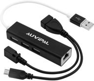 🔌 auvipal lan ethernet adapter with usb otg hub for streaming tv stick, chromecast, google home mini, raspberry pi zero - enhanced connectivity with 3 port usb otg hub and micro usb otg cable included logo