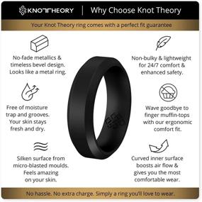 img 2 attached to 🌟 Knot Theory Silicone Wedding Ring Band for Men Women: Premium Quality Non Bulky Rubber Rings - Style, Comfort, Ideal for Gym, Work, Hunting, Sports, and Travel