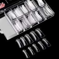 💯 100pcs clear nail extension form tips - poly gel acrylic nails mold artificial dual forms system with uv gel diy polish manicure tool, 100pcs/case (includes scale) logo