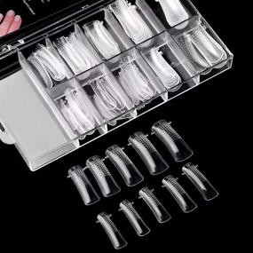 img 4 attached to 💯 100pcs Clear Nail Extension Form Tips - Poly Gel Acrylic Nails Mold Artificial Dual Forms System with UV Gel DIY Polish Manicure Tool, 100PCs/Case (Includes Scale)