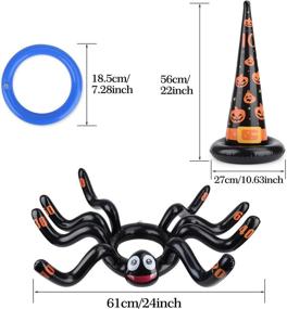 img 2 attached to Halloween Party Games - Giant Inflatable Spider Witch Hat Ring Toss Set for Kids and Adults - Outdoor Activities, Party Favor Game Toys - Spider-Themed Fun