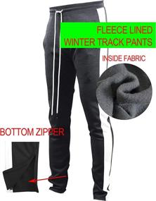 img 3 attached to Mens Hip Hop Premium Slim Fit Winter Fleece Lined Track Pants - Athletic Jogger Bottoms with Side Taping - Alluring SEO-friendly Upgrade!