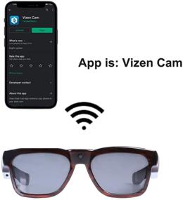 img 2 attached to 🕶️ Ultra Full HD WiFi Live Streaming Sunglasses with Mobile App - Capture & Stream Videos and Photos to Phone! Built-in 32GB Memory, Polarized UV400 Protection