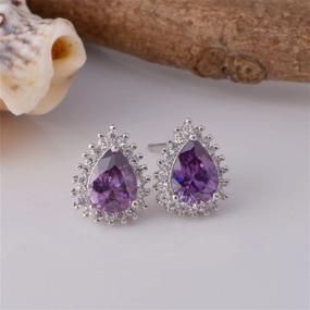 img 1 attached to 💍 Uloveido Wedding Teardrop Stud Earrings: Austrian Crystal, Cubic Zirconia Prong Setting Jewelry for Flower Girls and Women - R815