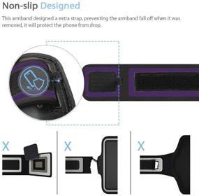 img 1 attached to 🏋️ JEMACHE Purple Armband Case for Samsung Galaxy S21/S20 Ultra 5G, A72 A71 A70 - Gym Exercises Workouts Running Arm Band with Key Holder