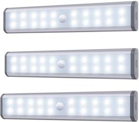 img 4 attached to 🔦 Enhance Closet Organization with 20 LED Motion Sensor Lights: Stick-on, Portable & Rechargeable (3 Pack)