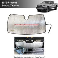 custom fit reflective windshield sunshade for toyota tacoma 2016-2021 - trd off-road, sr, sr5, trd sport, trd pro, limited 2dr 4dr pickup - uv reflector & accessories logo