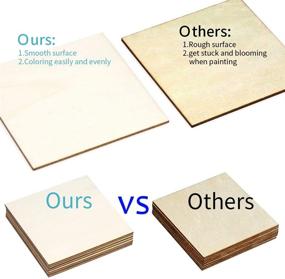 img 1 attached to 🎨 Set of 60 Unfinished Wood Pieces - 4 x 4 Inch Squares | Blank Wood Slices for Coasters, Painting, Staining, DIY Crafts | Ideal for Christmas Home Decoration