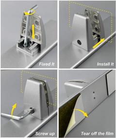 img 1 attached to Опорный зажим для защиты от чихания с устойчивой отдельно стоящей подставкой Съемный зажим Зажим для перегородки стола для прозрачного акрилового щита Сверхмощный алюминиевый защитный зажим для настольной столешницы Прием