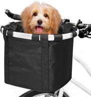 anzome bike basket: convenient small pet cat dog carrier for bicycles - easy install, quick release, and detachable front handlebar basket ideal for cycling, mountain picnics, and shopping logo