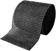 🎉 black diamond sparkling rhinestone bling wrap ribbon - bulk diy roll for event decorations, wedding cake, bridal/baby shower, birthdays - 30 ft" logo