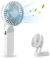 🌬️ comfier personal fan: handheld mini fan with rechargeable battery & usb, 3 speeds - portable table fan for outdoor, sports, travel - also functions as a mini power bank! logo