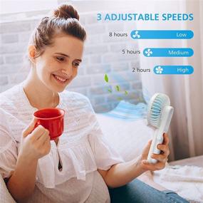 img 2 attached to 🌬️ Comfier Personal Fan: Handheld Mini Fan with Rechargeable Battery & USB, 3 Speeds - Portable Table Fan for Outdoor, Sports, Travel - Also Functions as a Mini Power Bank!