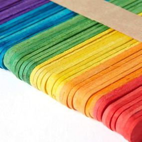 img 1 attached to 🌈 hand2mind Vibrant Rainbow Colored Natural Wood Craft Sticks with Rounded Ends – Ideal for DIY Arts, Crafts, Home Projects, Classroom Supplies – 3/8 inch x 4-1/2 (Pack of 200)