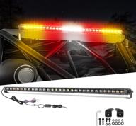 🚦 nirider chase light bar, 30 inch rear light bar - slim strobe led light bar with turn signal, brake & reverse light for utv, rzr, polaris, 4x4 truck, dune buggy, atv, off road - red, amber, white logo