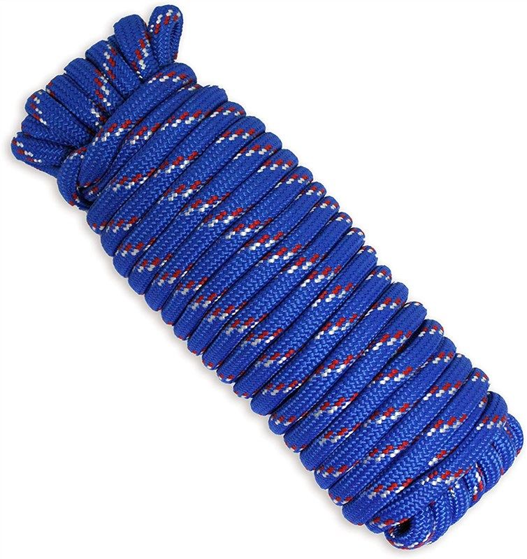 🌈 MaxxHaul 50227 3/8 x 50 Ft Diamond Braided Rope - Extra…