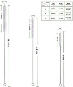 img 3 attached to 🧹 Straw Cleaning Brush Set 9 Pack: 3 Sizes (12”, 10”, 8”) for Reusable Straws - Long Straw Cleaner and Multiple Size Brushes Included