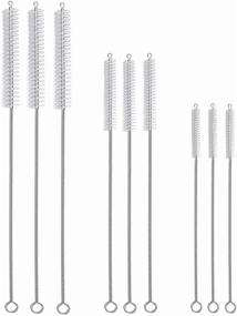 img 4 attached to 🧹 Straw Cleaning Brush Set 9 Pack: 3 Sizes (12”, 10”, 8”) for Reusable Straws - Long Straw Cleaner and Multiple Size Brushes Included